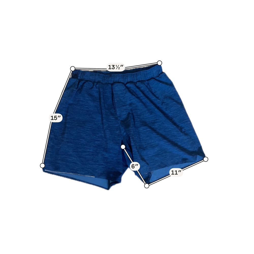 Lululemon Men Shorts S Blue Space Dye Surge Lined Running Athletic 6 Inch Inseam - Picture 7 of 9